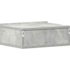 vidaXL Mesita de noche flotante contrachapada gris hormigón 40x30x15cm Gris hormigón Outlet