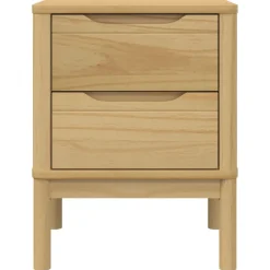 vidaXL Mesas-Mesita de noche FLORO madera de pino marrón cera 45x39x57 cm