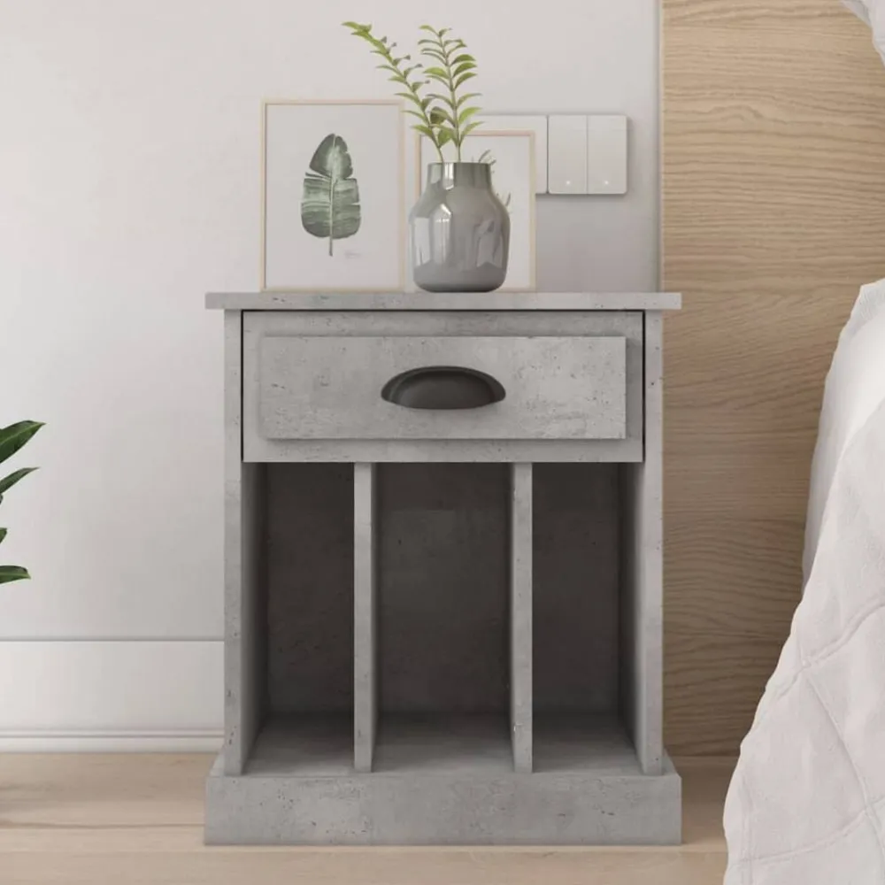 vidaXL Mesita de noche gris hormigón 43x36x50 cm Gris hormigón Hot