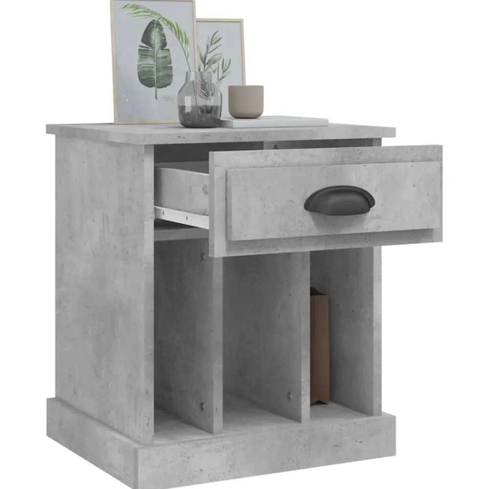 vidaXL Mesita de noche gris hormigón 43x36x50 cm Gris hormigón Hot