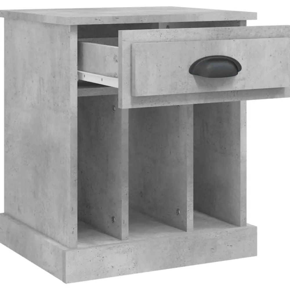 vidaXL Mesita de noche gris hormigón 43x36x50 cm Gris hormigón Hot