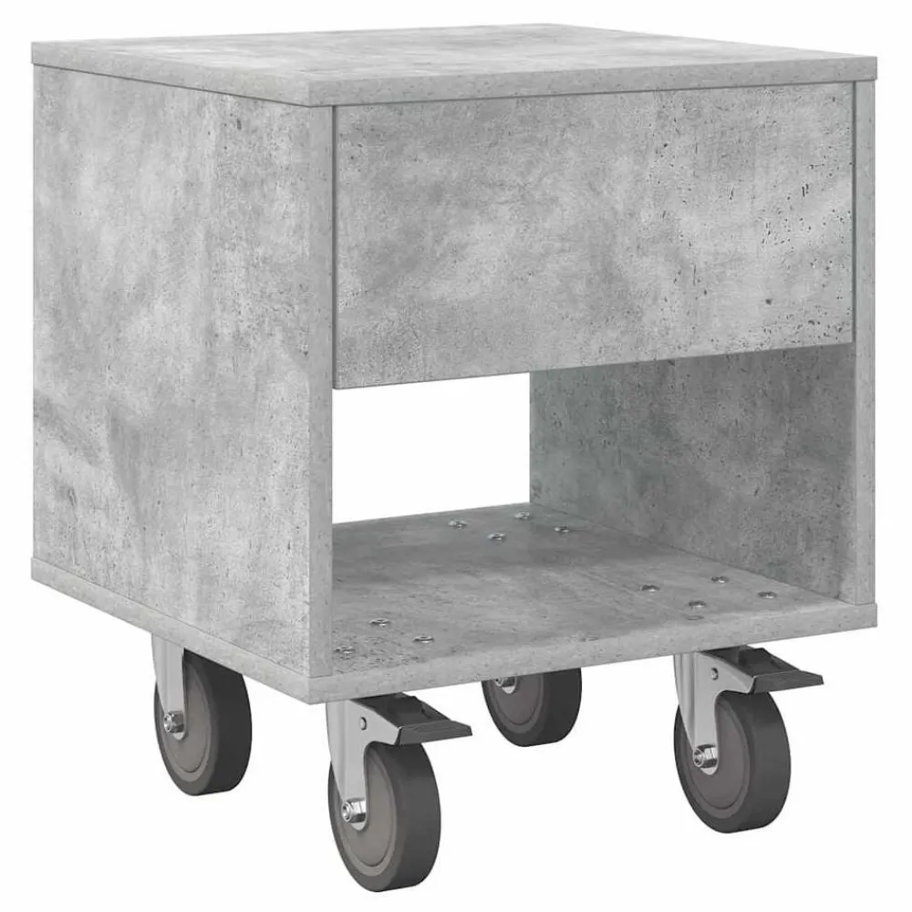 vidaXL Mesita de Noche Gris Concreto 40,5 x 40 x 48 cm Gris hormigón Best