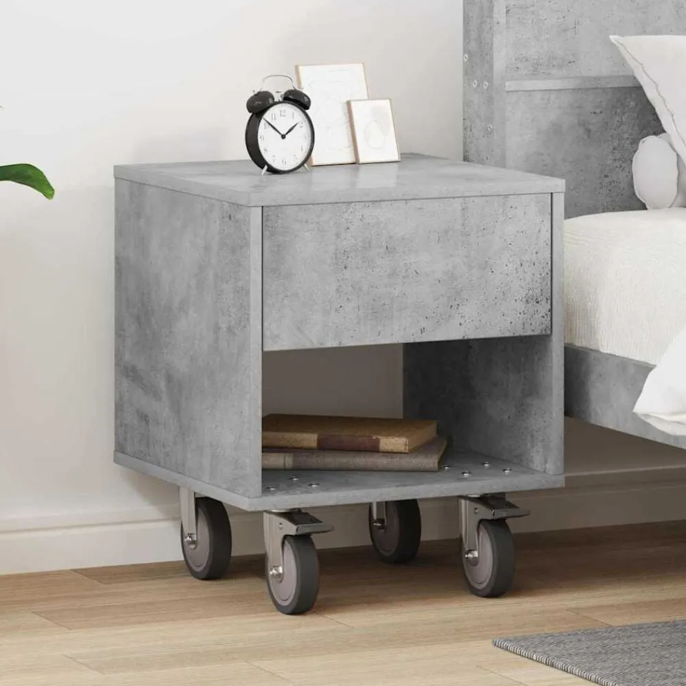 vidaXL Mesita de Noche Gris Concreto 40,5 x 40 x 48 cm Gris hormigón Best