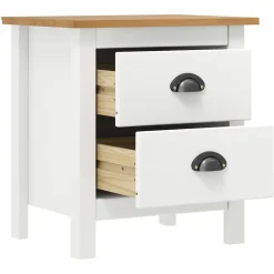vidaXL Mesas-Mesita de noche Hill madera maciza de pino blanco 46x35x49,5 cm