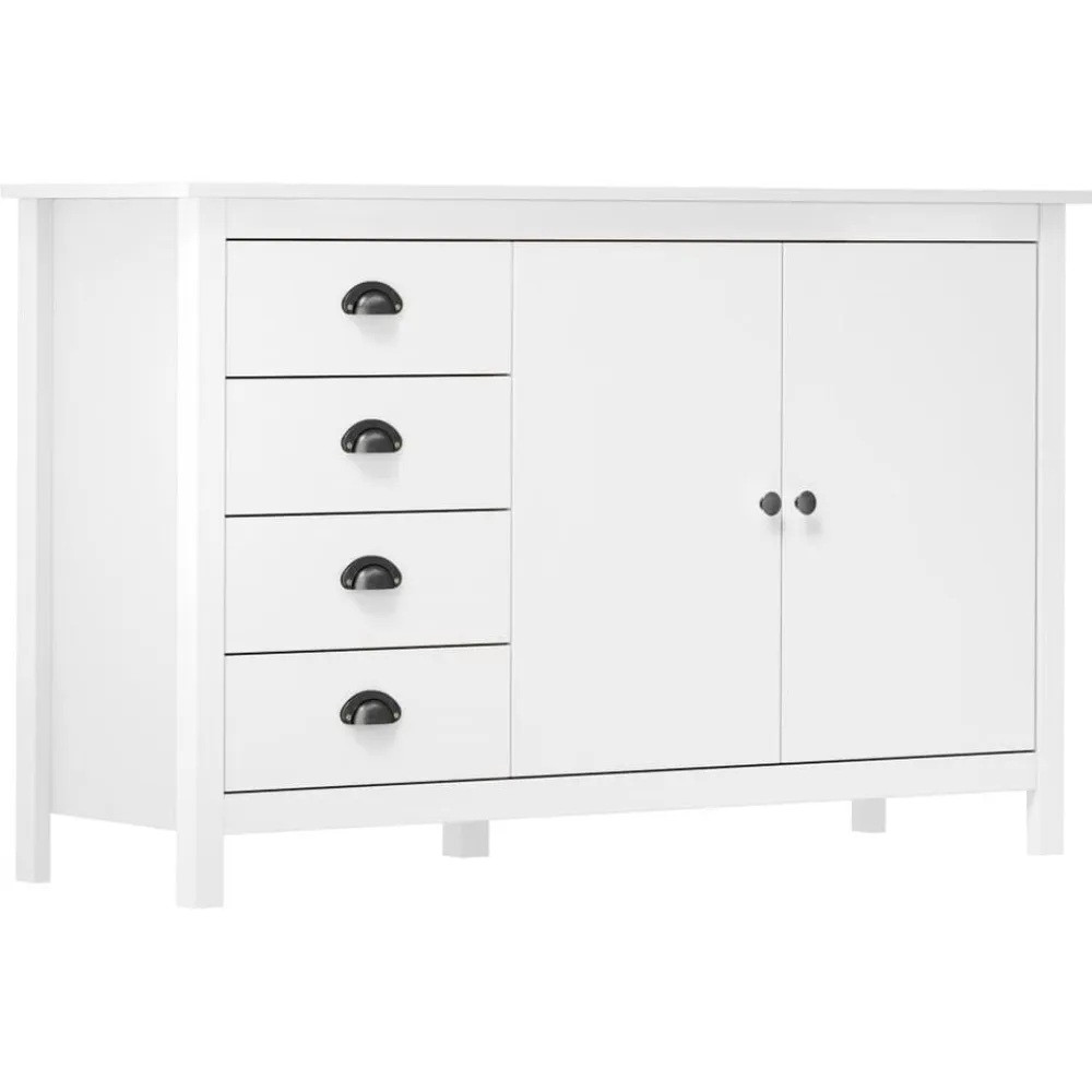 vidaXL Armarios Y Almacenamiento-Mesita de noche Hill madera maciza de pino 130x40x80 cm