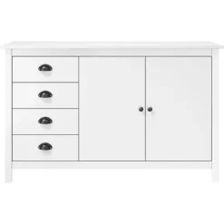 vidaXL Armarios Y Almacenamiento-Mesita de noche Hill madera maciza de pino 130x40x80 cm