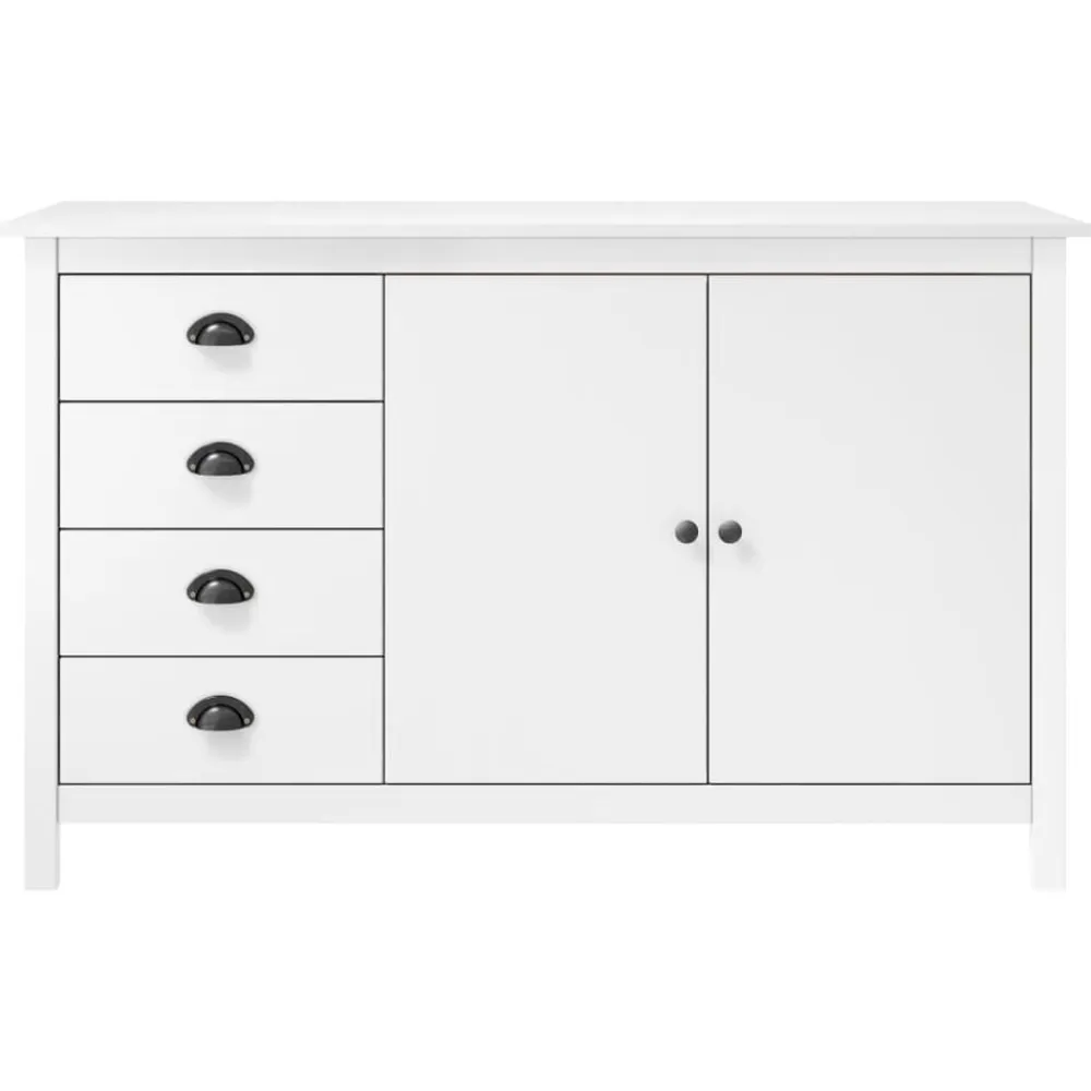 vidaXL Armarios Y Almacenamiento-Mesita de noche Hill madera maciza de pino 130x40x80 cm