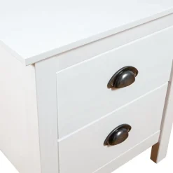 vidaXL Mesita de noche Hill madera maciza de pino 46x35x49,5 cm Blanco Best