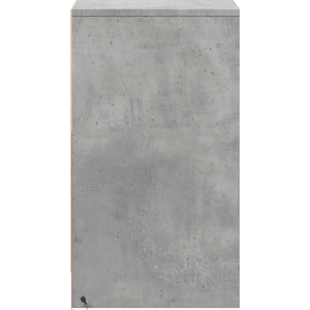 vidaXL Mesita de noche luces LED 2 uds madera ingeniería gris hormigón Gris hormigón
