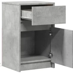 vidaXL Mesita de noche luces LED 2 uds madera ingeniería gris hormigón Gris hormigón