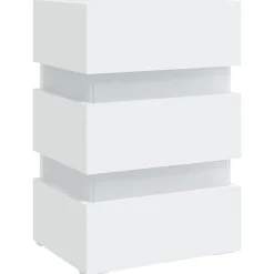 vidaXL Mesas-Mesita de noche luz LED madera de ingeniería 45x35x67 cm