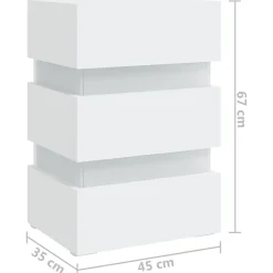 vidaXL Mesas-Mesita de noche luz LED madera de ingeniería 45x35x67 cm