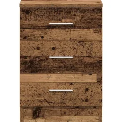 vidaXL Mesita de noche madera contrachapada madera vieja 38x35x55 cm Madera antigua New