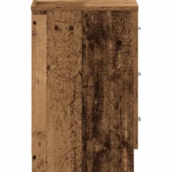 vidaXL Mesita de noche madera contrachapada madera vieja 38x35x55 cm Madera antigua New