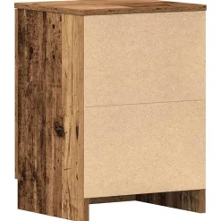 vidaXL Mesita de noche madera contrachapada madera vieja 38x35x55 cm Madera antigua New