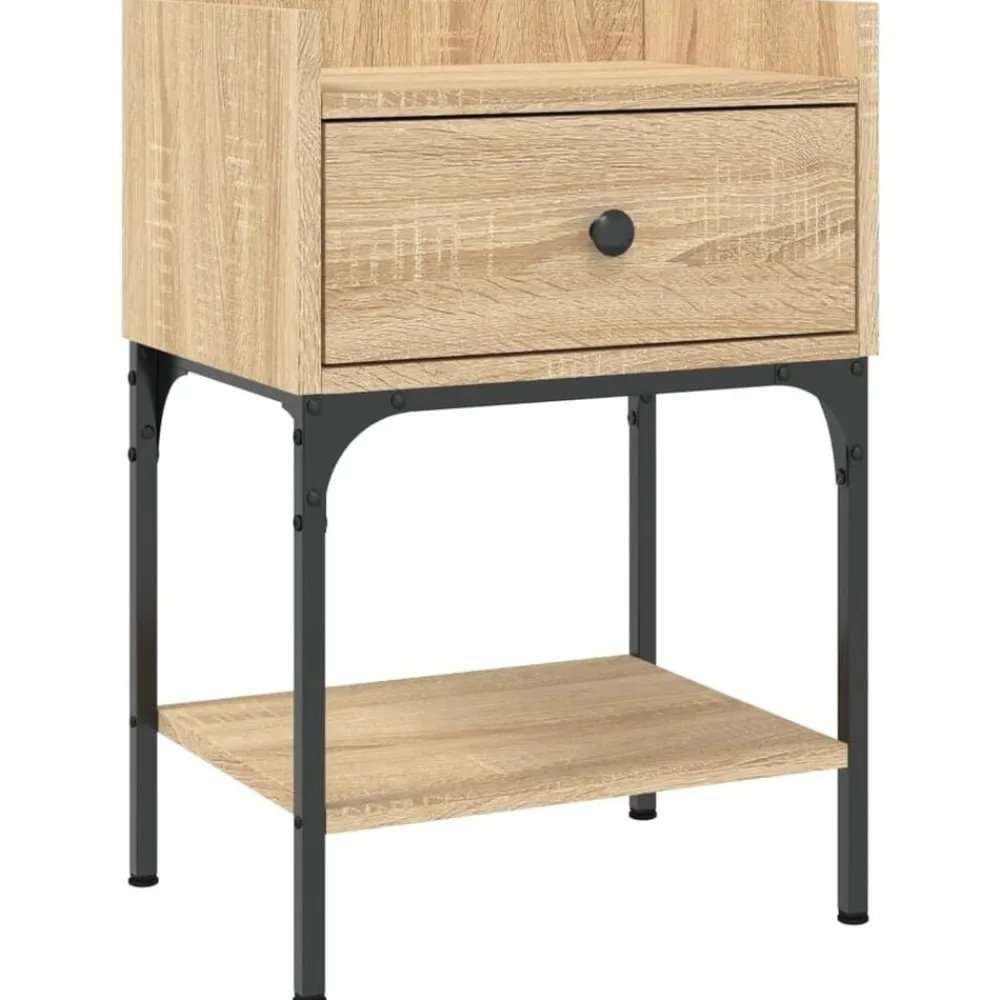 vidaXL Mesita de noche madera de ingeniería 40,5x31x60 cm Roble Sonoma Online