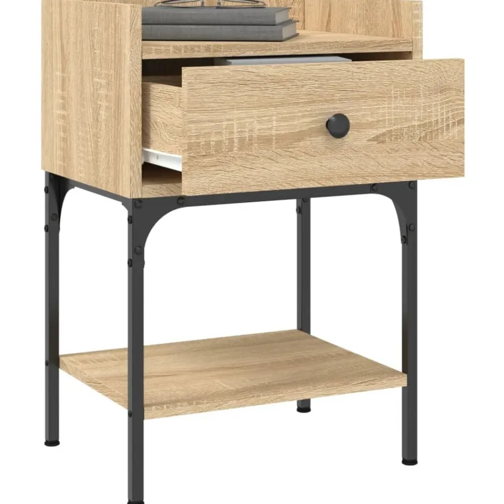 vidaXL Mesita de noche madera de ingeniería 40,5x31x60 cm Roble Sonoma Online