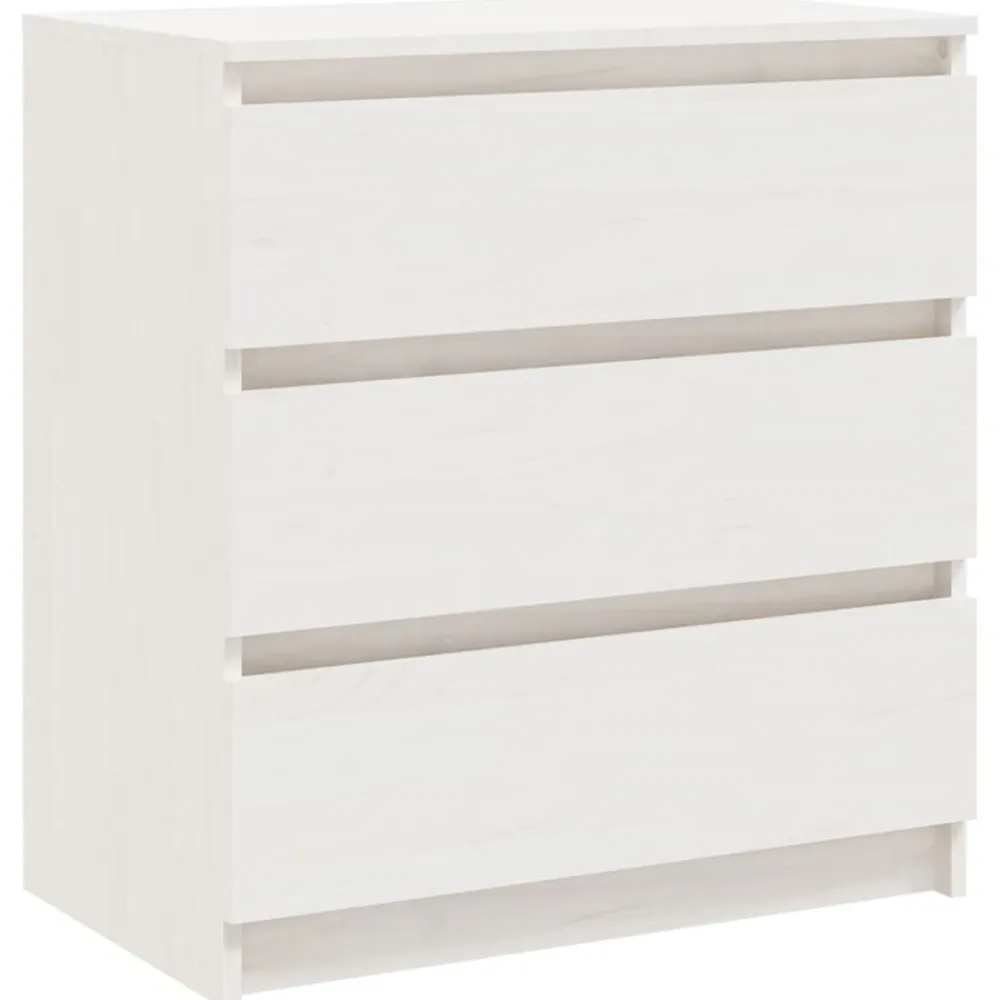 vidaXL Mesita de noche madera maciza de mango 60x36x64 cm Blanco Discount