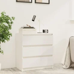 vidaXL Mesita de noche madera maciza de mango 60x36x64 cm Blanco Discount