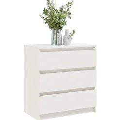 vidaXL Mesita de noche madera maciza de mango 60x36x64 cm Blanco Discount