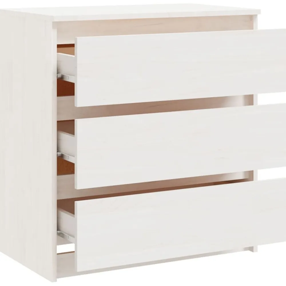 vidaXL Mesita de noche madera maciza de mango 60x36x64 cm Blanco Discount