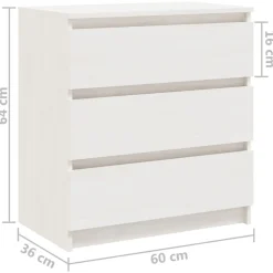 vidaXL Mesita de noche madera maciza de mango 60x36x64 cm Blanco Discount
