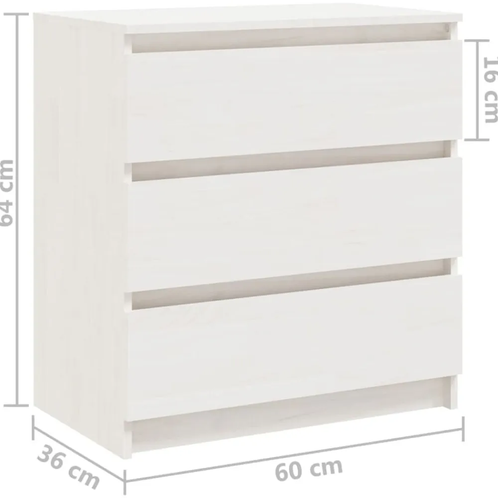 vidaXL Mesita de noche madera maciza de mango 60x36x64 cm Blanco Discount