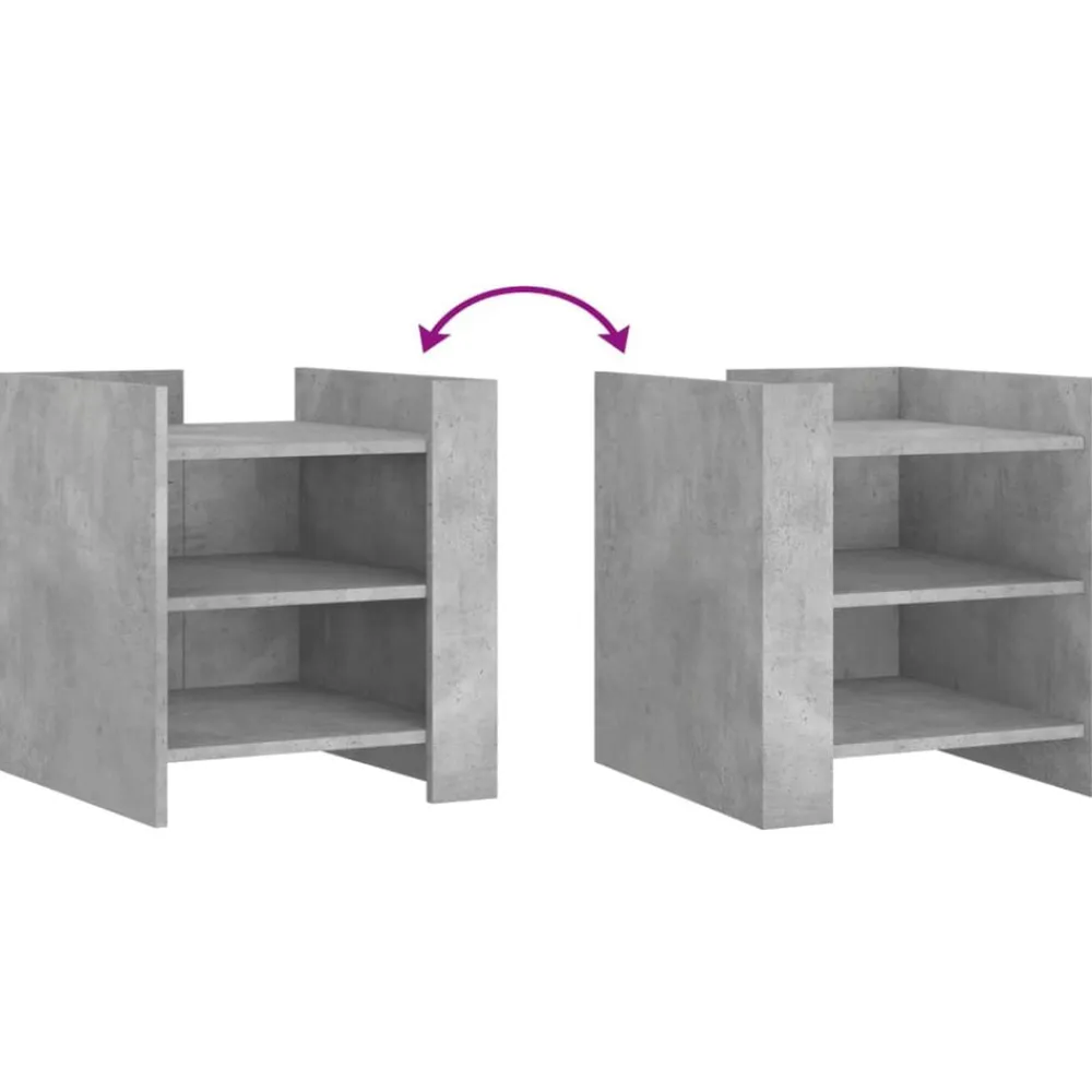 vidaXL Mesita de noche madera de ingeniería gris hormigón 45x50x50 cm Gris hormigón Hot
