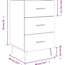 vidaXL Mesita de noche madera de ingeniería gris hormigón 40x40x66 cm Gris hormigón Discount