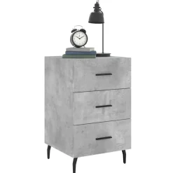 vidaXL Mesita de noche madera de ingeniería gris hormigón 40x40x66 cm Gris hormigón Discount