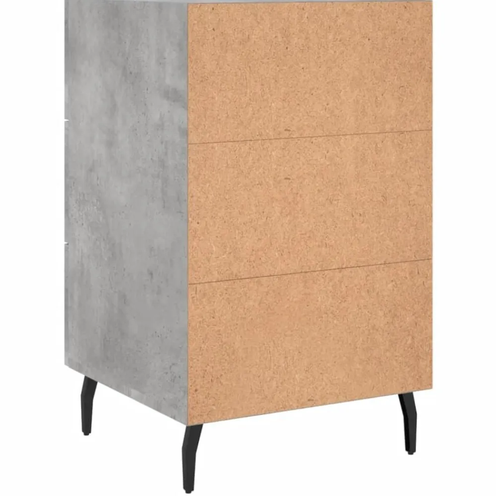 vidaXL Mesita de noche madera de ingeniería gris hormigón 40x40x66 cm Gris hormigón Discount