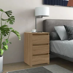 vidaXL Mesita de noche madera contrachapada 40x35x62,5cm Roble Sonoma Online