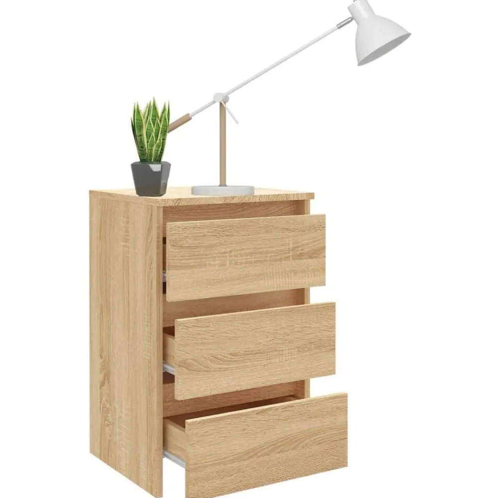 vidaXL Mesita de noche madera contrachapada 40x35x62,5cm Roble Sonoma Online