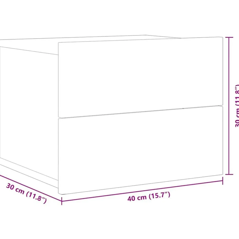 vidaXL Mesita de noche madera contrachapada 40x30x30 cm Roble ahumado Discount
