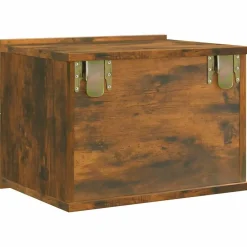 vidaXL Mesita de noche madera contrachapada 40x30x30 cm Roble ahumado Discount