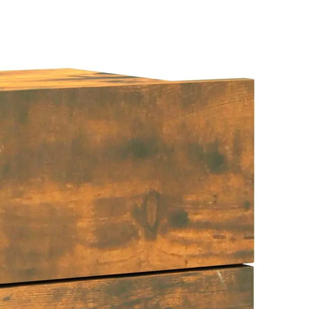 vidaXL Mesita de noche madera contrachapada 40x30x30 cm Roble ahumado Discount