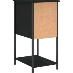 vidaXL Mesita de noche madera de ingeniería 32x42x70 cm Negro Discount