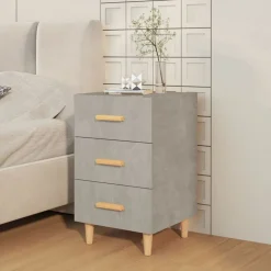 vidaXL Mesas-Mesita de noche madera de ingeniería gris hormigón 40x40x66 cm
