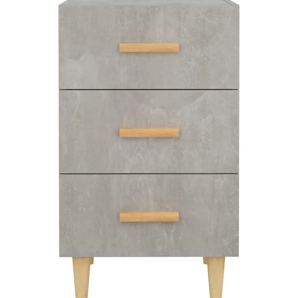 vidaXL Mesas-Mesita de noche madera de ingeniería gris hormigón 40x40x66 cm