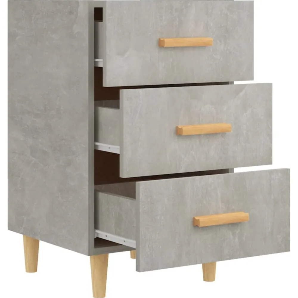 vidaXL Mesas-Mesita de noche madera de ingeniería gris hormigón 40x40x66 cm