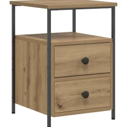 vidaXL Mesita de noche madera ingeniería 34x35,5x50 cm Roble artisan Online