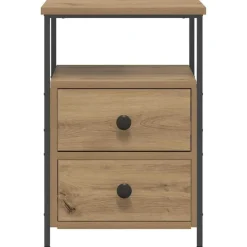 vidaXL Mesita de noche madera ingeniería 34x35,5x50 cm Roble artisan Online