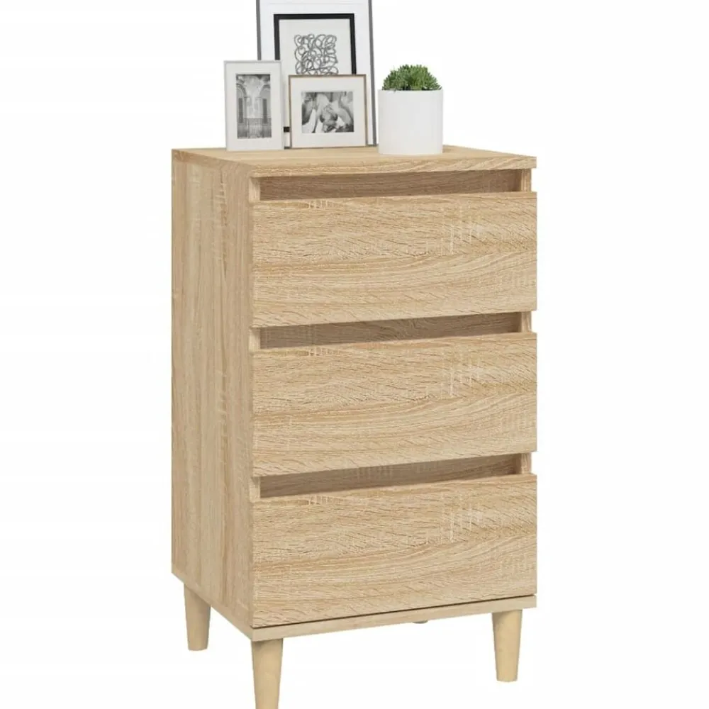 vidaXL Mesita de noche madera contrachapada 40x35x70 cm Roble Sonoma Clearance