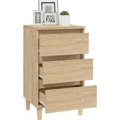 vidaXL Mesita de noche madera contrachapada 40x35x70 cm Roble Sonoma Clearance