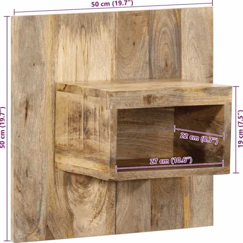 vidaXL Mesita de noche madera maciza de mango 50x27x50 cm Online