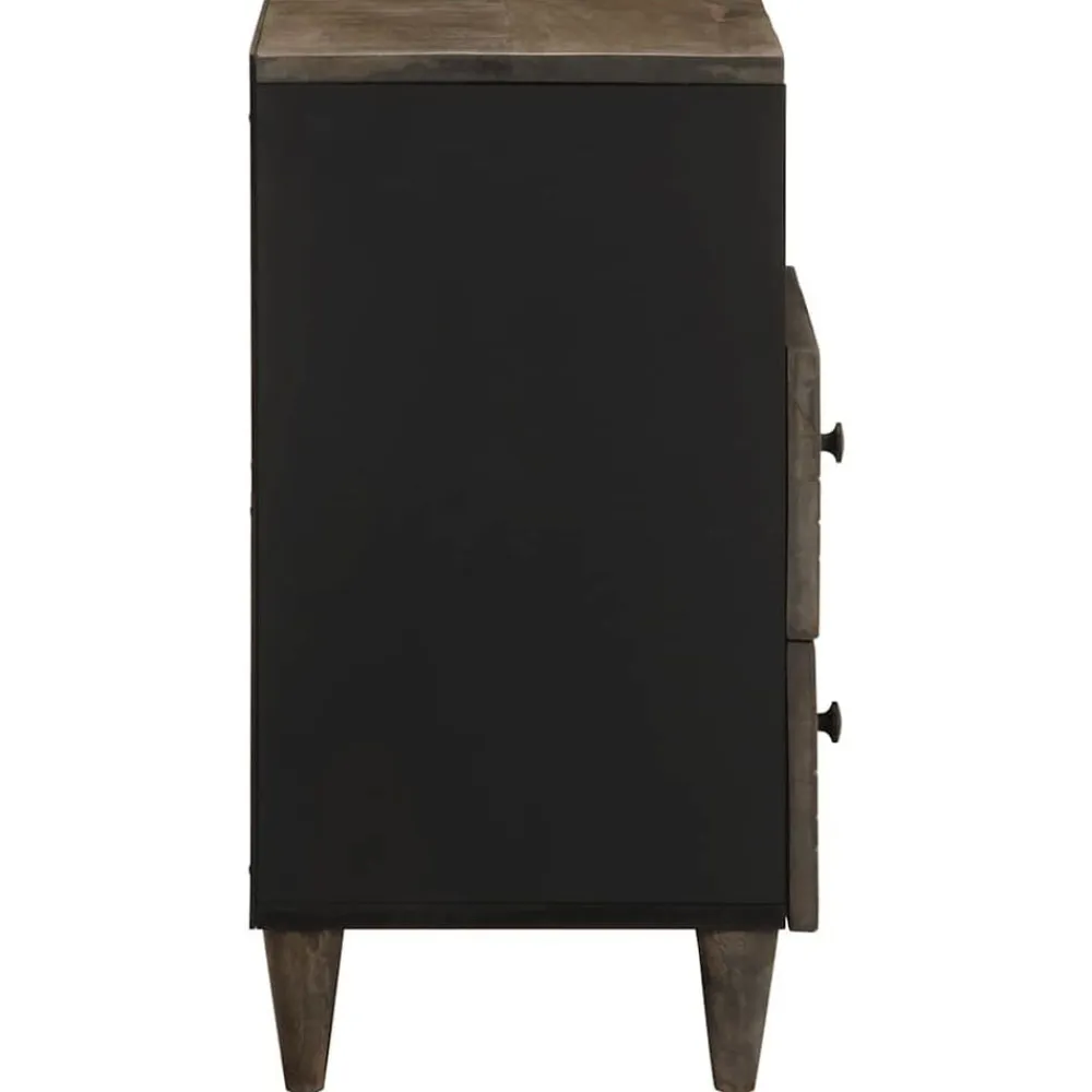 vidaXL Mesita de noche madera maciza de mango gris claro 50x33x60 cm Discount