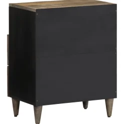 vidaXL Mesita de noche madera maciza de mango gris claro 50x33x60 cm Discount