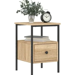 vidaXL Mesita de noche madera de ingeniería 34x36x50 cm Roble Sonoma Online