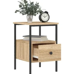 vidaXL Mesita de noche madera de ingeniería 34x36x50 cm Roble Sonoma Online