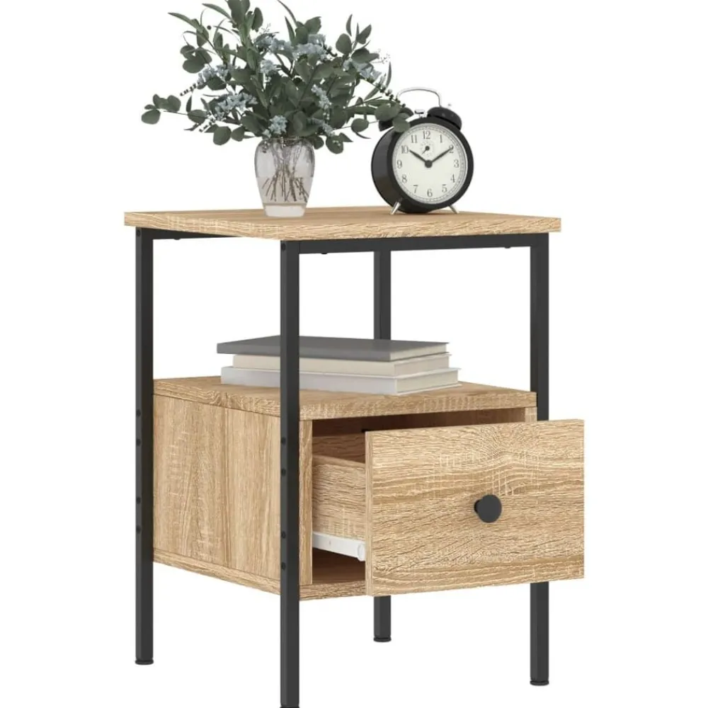 vidaXL Mesita de noche madera de ingeniería 34x36x50 cm Roble Sonoma Online